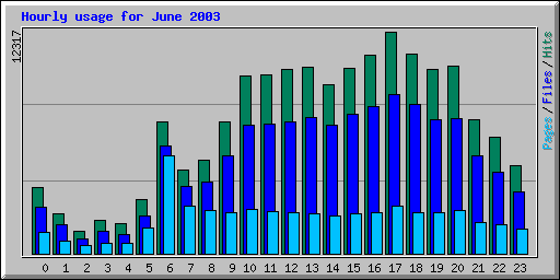 Hourly usage for June 2003