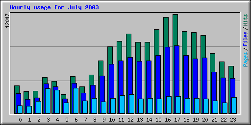 Hourly usage for July 2003